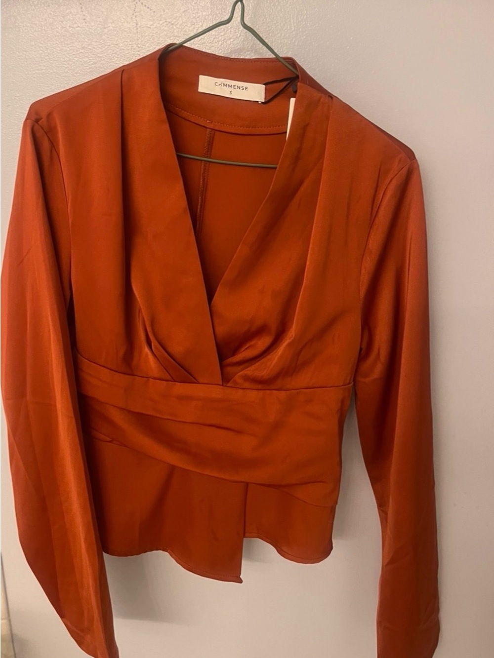 Commense V-Neck Asymmetric Blouse (small) New With Tags